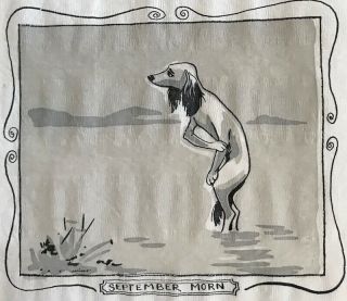 Saluki Dog As Young Woman Bathing Nude Paper Napkin A/s Constance Depler 1957