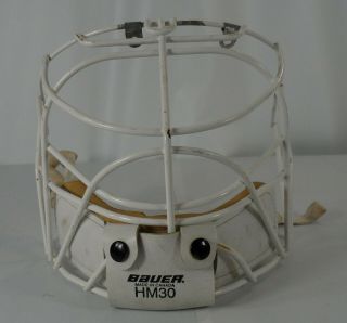 Vintage Bauer Hm30 Hockey Goalie Cage Chin Pad Single Bar Model Made In Canada