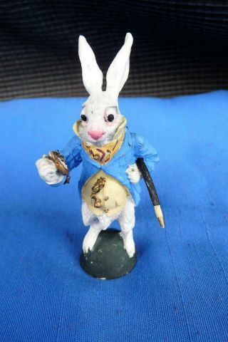 Vintage Hamilton Pewter Miniature Figurine White Rabbit Alice In Wonderland