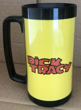 Disney Dick Tracy Mug Plastic Cup Vintage Movie Show Detective Yellow 2