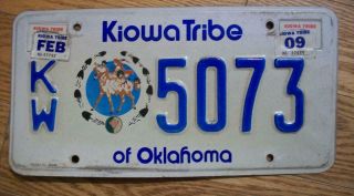 Single Kiowa Tribe Of Oklahoma Tribal License Plate - 2009 - 5073