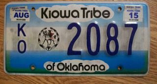 Single Kiowa Tribe Of Oklahoma Tribal License Plate - 2015 - 2087