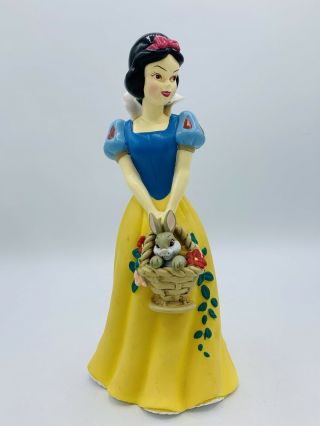 Snow White With A Rabbit & Basket Disney Princess Piggy Bank 9 " Plastic/rubber