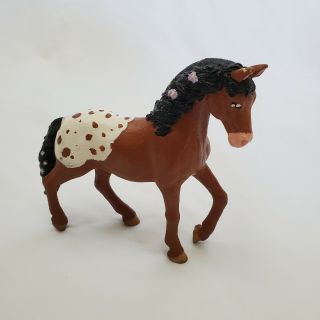 Schleich Horse Figure Am Limes 69 Brown With White Spots