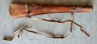 Vintage Leather Rifle Case 36 " Set Up For Horseback - Winchester 30 - 30