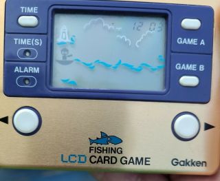Gakken Fishing LCD Card Game - Vintage Handheld Collectible - 2