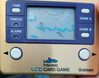 Gakken Fishing LCD Card Game - Vintage Handheld Collectible - 3