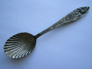 Antique Sterling Silver Salem Witch Scalloped Bowl Spoon House Of Seven Gables