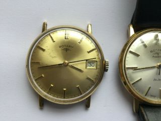 2 x Vintage Rotary Automatic mens Gold Watches 2