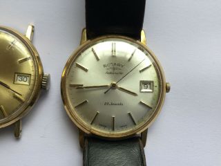 2 x Vintage Rotary Automatic mens Gold Watches 3