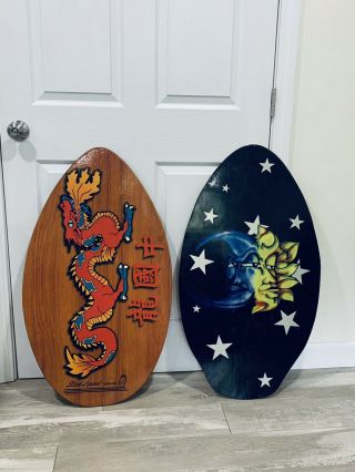 Slick Lizard Skim Board And Vintage Skim Board Design Moon Sun Stars (2) Boards