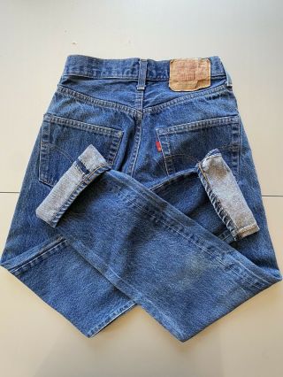 Vintage 80s 501 Levis Button Fly Shrink To Fit Made In Usa Denim Jeans 27x32