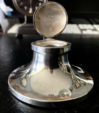 Art Deco Silver Hallmarked Capstan Inkwell 3