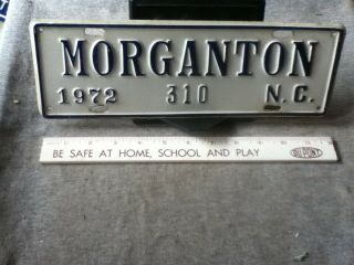 License Plate Tag Vintage Morganton North Carolina Nc City 310 1972 Rustic Usa