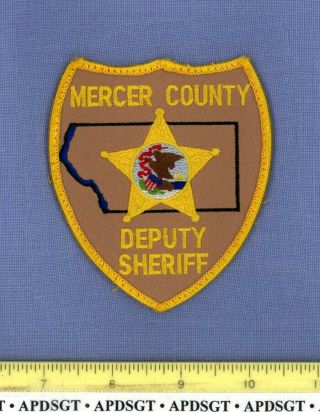 Mercer County Deputy Sheriff Illinois Police Patch County Shape Outline