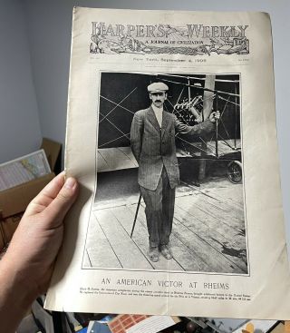1909 Harpers Weekly Aviation Glenn Curtiss Item