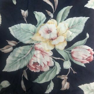 Ralph Lauren King Flat Sheet/pillowcases Charleston Floral Black Vtg/rare Italy
