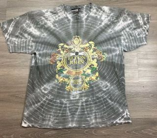Rare Vintage Elton John World Tour Gianni Versace 1992 - 93 Shirt Xl Gray Tye Dye