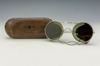 Vintage Air Ministry R.  A.  F Aviators Anti Glare Sunglasses Googles - In Metal Box