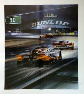 Michael Turner Poster - Silk Cut Jaguar Xjr9 At The 1988 Le Mans 24 Hour Race