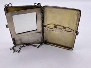 Antique Vtg Whs Co.  Sterling Silver Cigarette Case Purse Compact Mirror 101 Gram