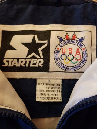 Vintage Starter Windbreaker US Olympics Team Licensed Product Full - Zip Sz S 3