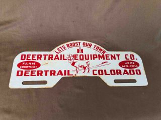 Deertrail Equipment Co.  International Harvester Dealer License Plate Topper