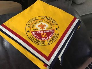 Bsa 1960 Boy Scouts National Jamboree 50 Years Of Service Neckerchief