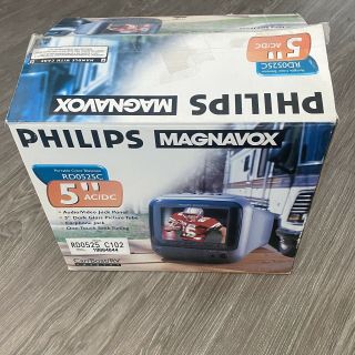 Vintage Phillips Magnavox 5 " Portable Color Tv Rd0525c With Box Boat Rv