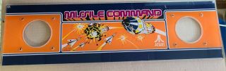 Atari Missile Command Video Control Panel Marquee Oem 23 5/8 " X 6 3/4 "
