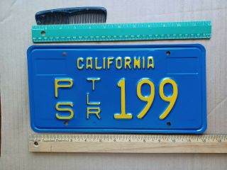 License Plate,  Blue California,  1970 Base,  Ps Trailer 199