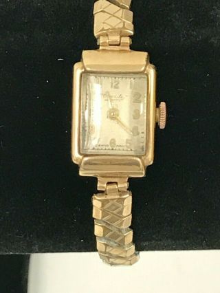 375 9ct Yellow Gold Everite 15 Jewel Swiss Made Vintage Ladies Watch