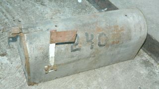 Rare Vintage Galvanized Steel Old Rustic Farm Rural Mailbox Heavy W/ Letter Slot