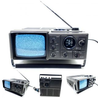 Vintage Sylvania Portable Radio Tv Crt Am/fm 5 " Receiver 1980 Mq 9014gy