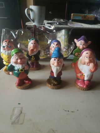 Vintage Disney The Seven Dwarfs Figure Set Plastic
