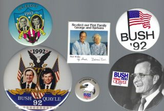 1988 - 1992 George H.  W.  Bush & Dan Quayle Presidential Campaign Button Group - D