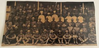Vintage African American Black Military Soldiers Young Men Chefs Group Photo Ww1