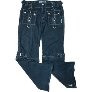 Vintage Tripp Nyc Pants Womens Juniors 3 Conversion Pants Shorts Chain Zipper