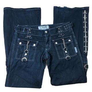 Vintage Tripp NYC Pants Womens Juniors 3 Conversion Pants Shorts Chain Zipper 2