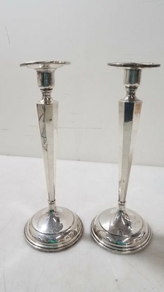 Pair Alvin Weighted Sterling Candle Holders 4x10