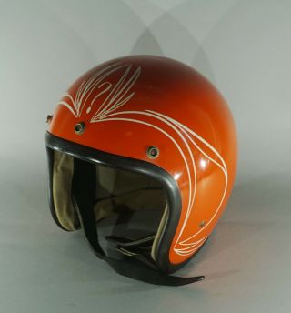 Orig 1970 Shca Approved Snell Memorial San Francisco Motorcycle / Racing Helmet