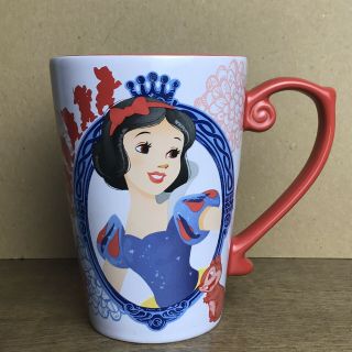 Disney Store Snow White & The Seven Dwarfs Tall Coffee Tea Mug Cup Red 14 Oz.
