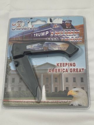 Knife All Aboard The Trump " Train " 2020 Collectible Trump Keep America Great