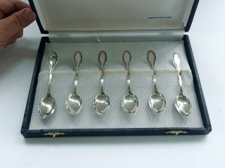 Set Of 6 Zaramella Argenti Italy Impero 800 Silver 4 " Demitasse/espresso Spoons