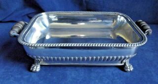 Good Antique Large 15 " Sheffield Silver Plated Serving Dish On Stand C1830