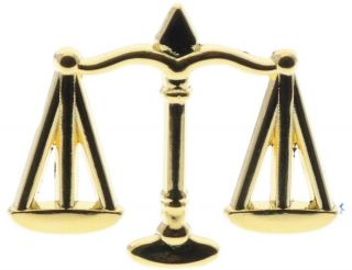 Scales Of Justice Gold Tone 1 Inch Hat Pin Pms121 F4d21m