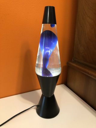 Vintage 1997 Lava Lite Clear/cobalt Blue Lava Code 13 Black Base Motion Lamp