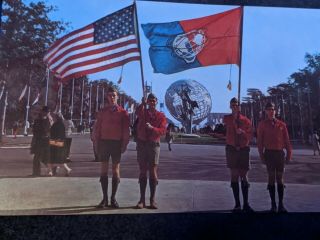 6 Boy Scouts postcard set World ' s Fair 1964 - 65 York envelope 3