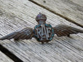 Vintage WW2 RAF Royal Air Force ' Wings ' Enamel Sweetheart Brooch Badge 2