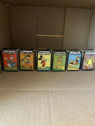 Vintage 1946 Disney Mickey Mouse Library of Card Games By Russell Mfg Vol 1 - 6 2